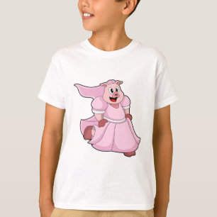 Pig as Bride with Wedding dress T-Shirt