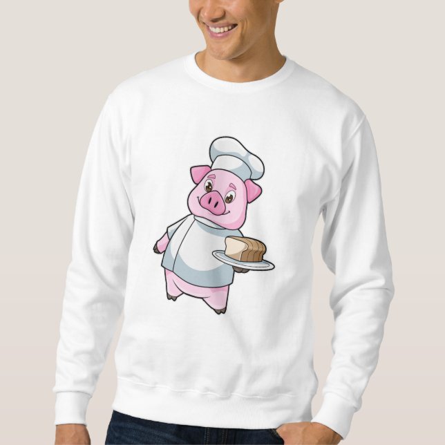 Pig as Chef with Platter & Cake Sweatshirt (Front)