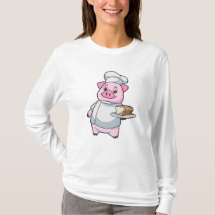 Pig as Chef with Platter & Cake T-Shirt
