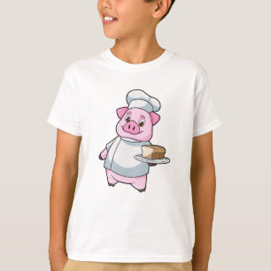 Pig as Chef with Platter & Cake T-Shirt