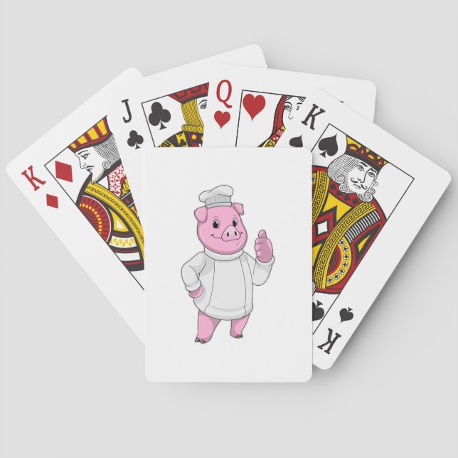 Pig as Cook with Chef hat Playing Cards (Back)