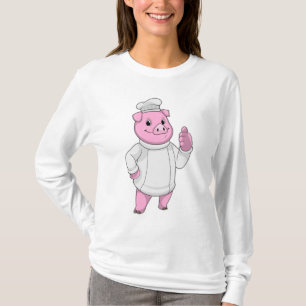 Pig as Cook with Chef hat T-Shirt