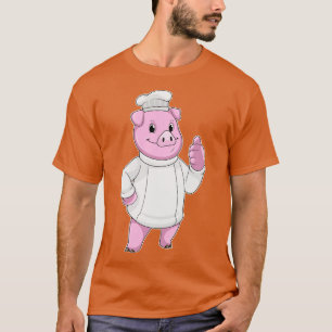 Pig as Cook with Chef hat T-Shirt