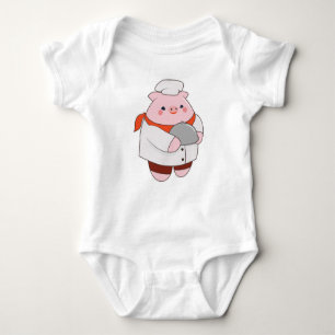 Pig as Cook with Platter Baby Bodysuit