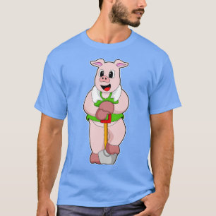 Pig as Farmer with Shovel T-Shirt