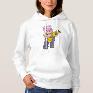 Pig as Farmer with Straw Hoodie