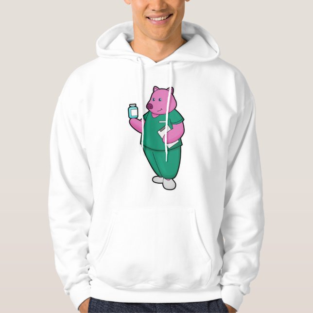 Pig as Nurse with Medicine Hoodie (Front)