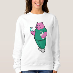 Pig as Nurse with Medicine Sweatshirt