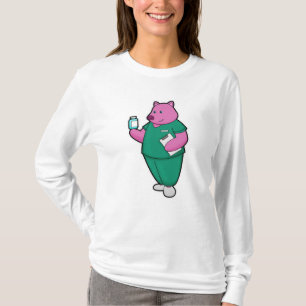 Pig as Nurse with Medicine T-Shirt