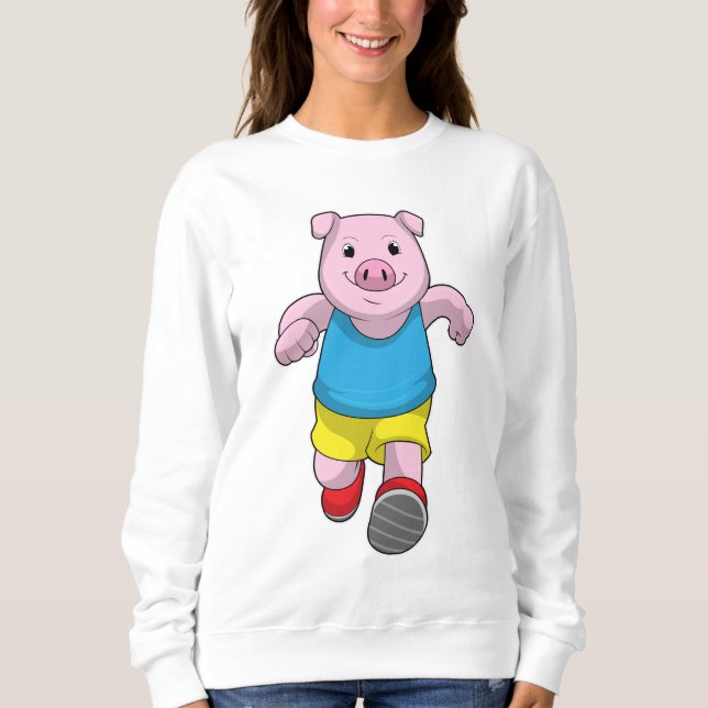 Pig as Runner at Running Sweatshirt (Front)