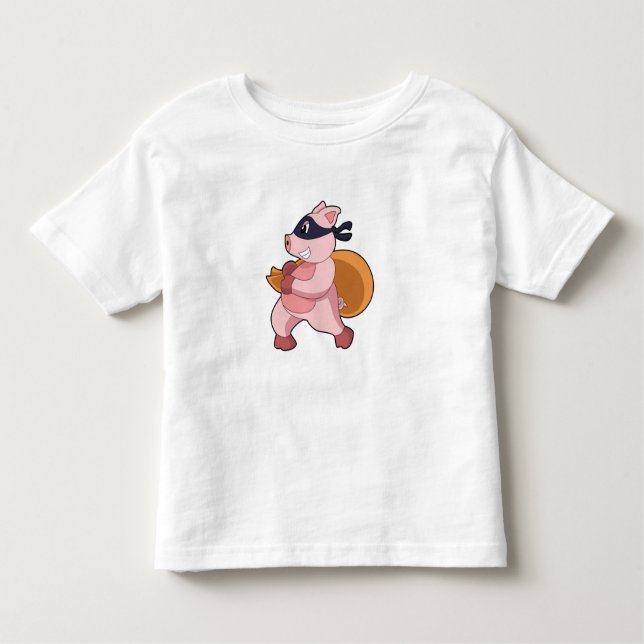 Pig as Runner Toddler T-Shirt (Front)
