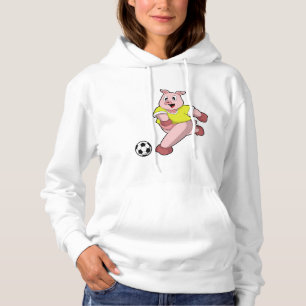Pig as Soccer player with Soccer Hoodie