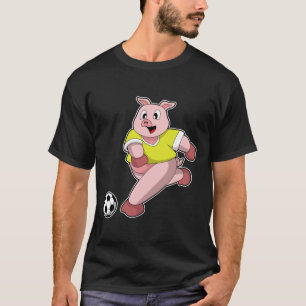 Pig as Soccer player with Soccer T-Shirt