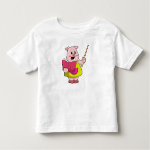 Pig as Teacher with Book Toddler T-Shirt