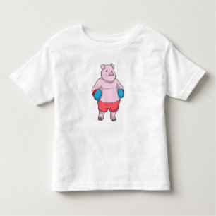 Pig at Boxing with Boxing gloves Toddler T-Shirt