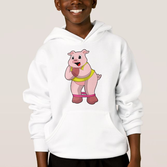 Pig at Fitness with Rubber band (Front)