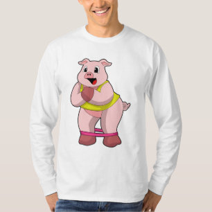 Pig at Fitness with Rubber band T-Shirt