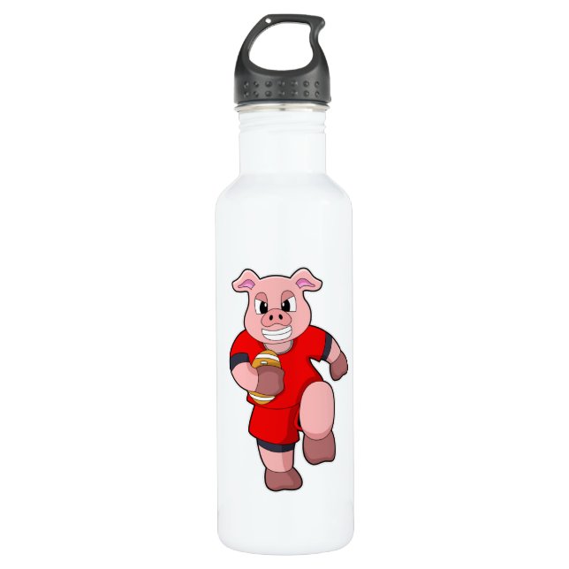 Pig at Football Sports 710 Ml Water Bottle (Front)