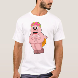 Pig at Jumping into Water T-Shirt