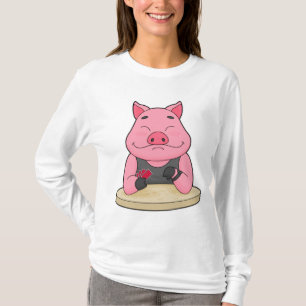 Pig at Poker with Poker cards T-Shirt