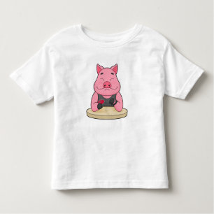 Pig at Poker with Poker cards Toddler T-Shirt