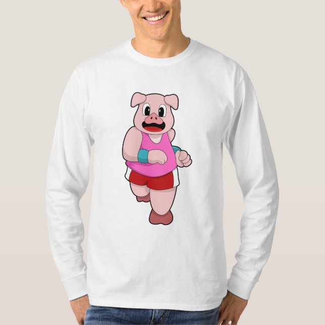 Pig at Running T-Shirt (Front)