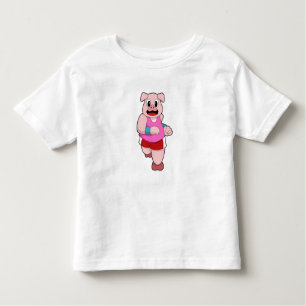 Pig at Running Toddler T-Shirt