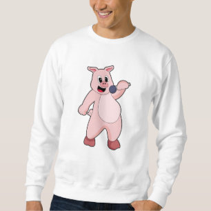 Pig at Singing with Microphone Sweatshirt