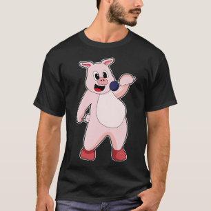 Pig at Singing with Microphone T-Shirt