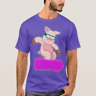 Pig at Snowboard Sports Ski goggles T-Shirt
