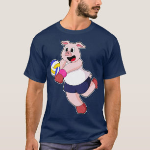 Pig at Volleyball Sports T-Shirt