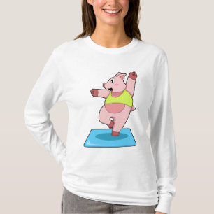 Pig at Yoga Fitness T-Shirt