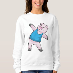 Pig at Yoga Stretching Sweatshirt