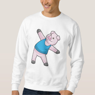 Pig at Yoga Stretching Sweatshirt