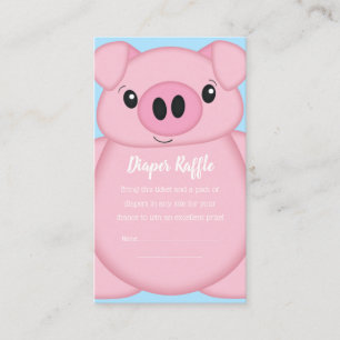 Pig Baby Shower Farm Blue Boy Enclosure Card