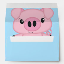 Pig Baby Shower Farm Blue Boy