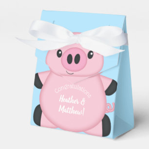 Pig Baby Shower Farm Blue Boy Favour Box