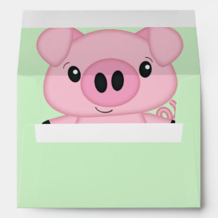 Pig Baby Shower Farm Envelope