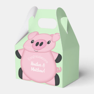 Pig Baby Shower Farm Favour Box