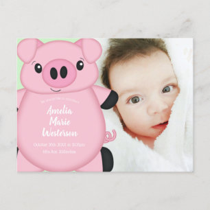 Pig Baby Shower Farm Postcard