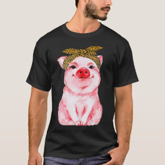 Pig Bandana cute  for Girl and Women Gift Awesome  T-Shirt