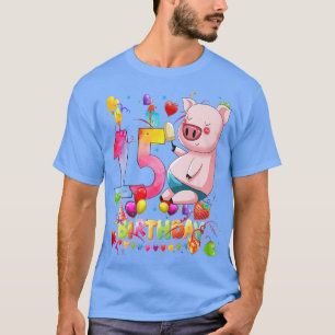Pig Birthday Party 15 Year Old Boy 15th Pig Birthd T-Shirt
