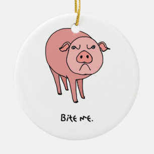 Pig Bite Me Ornament
