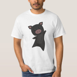 Pig Black Piggy Cute Animals Kids T-Shirt