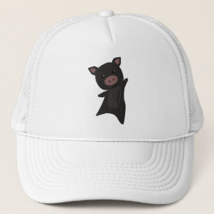 Pig Black Piggy Cute Animals Kids Trucker Hat