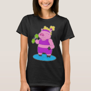 Pig Bodybuilder Dumbbell Bodybuilding T-Shirt