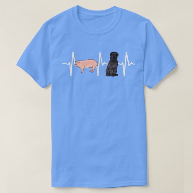 Pig Bouvier des Flandres Heartbeat Dog Lover  T-Shirt (Design Front)