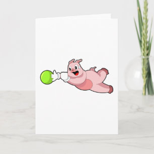 Pig Bowling Bowling ball Card