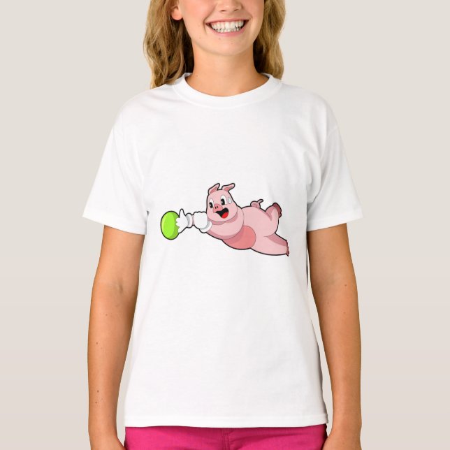 Pig Bowling Bowling ball T-Shirt (Front)