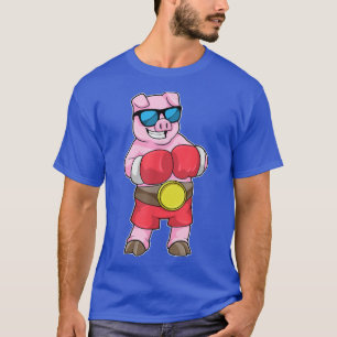 Pig Boxer Boxing gloves Sports  T-Shirt